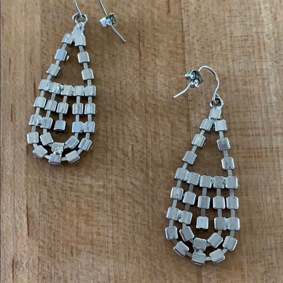 Iridescent and clear stone bling dangle earrings - Picture 3 of 3